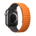 UNIQ Revix Reversible Magnetic Apple Watch Strap Series 1-8 SE/SE2 45/44/42MM – (Grey/Orange). 