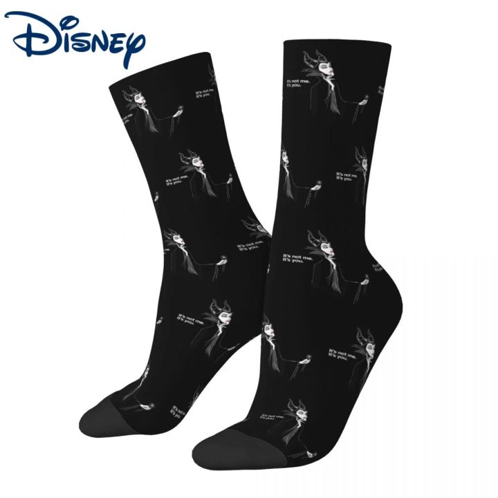 Men's Socks Crazy Disney Villains Maleficent It's Not Me It's You Sock Cartoon Sport Women Socks Spring Summer Autumn Winter