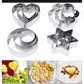 Cutter - Cookie Cutter - Cookie Pastry & Fruit Cutters Stainless Steel Silver 12 Pieces (Heart Star Circle Flower Shape ). 