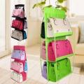 6 Pockets Hanging Handbag Closet Organizer, Purse Storage,Space Saver Bags. 