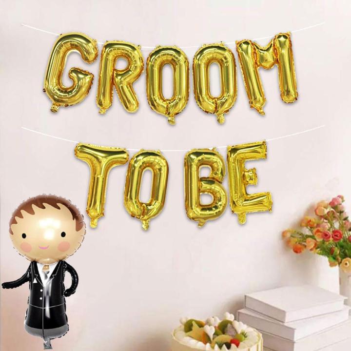 Groom To Be Alphabets Foil balloons Set With Groom Doll Foil Baloon For Wedding Decoration