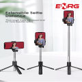 ENRG Selfie Stick With  Wireless Bluetooth Foldable Mini Tripod Stand Mobile Holder With Fill  Shutter Remote Control For IOS Android - Black. 