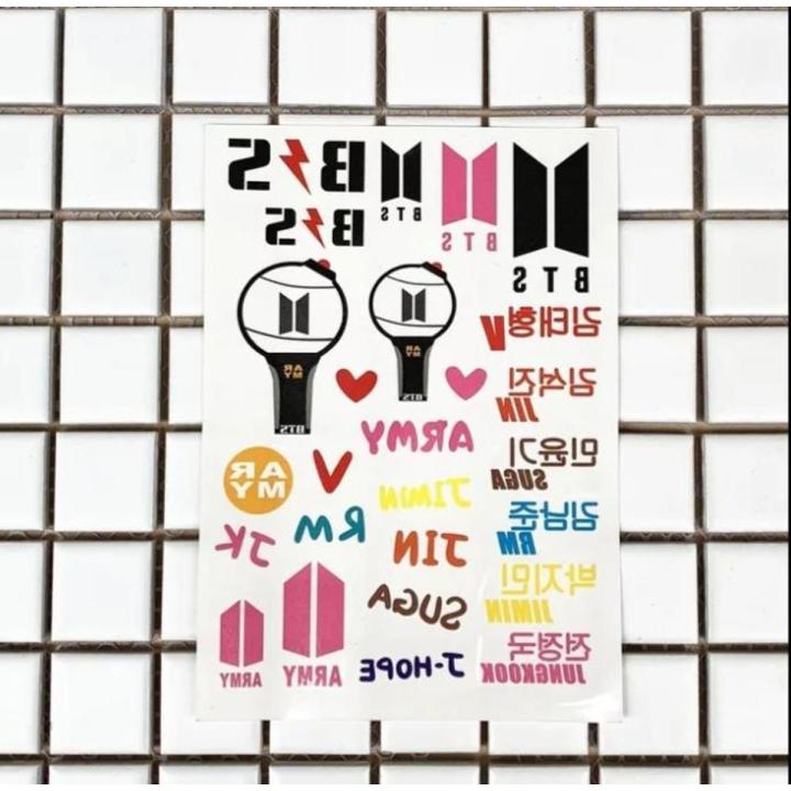 KPOP BANGTAN BOYS BTS TATTOO SHEET