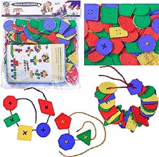 Button Lacing Toy HC-073 Geometric Shape Threading activities ...