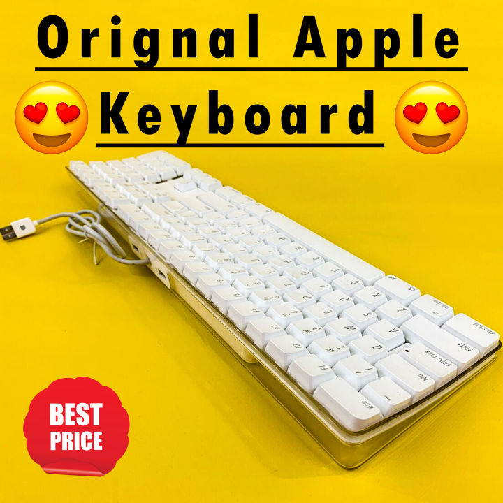 Orignal Apple Keyboard (Slightly Used) Branded Heavy Duty Apple Keyboard for Computer Gaming Keyboard Apple - Gaming Keyboard - mechanical keyboard - White Color Keyboard - Branded Used Keyboards