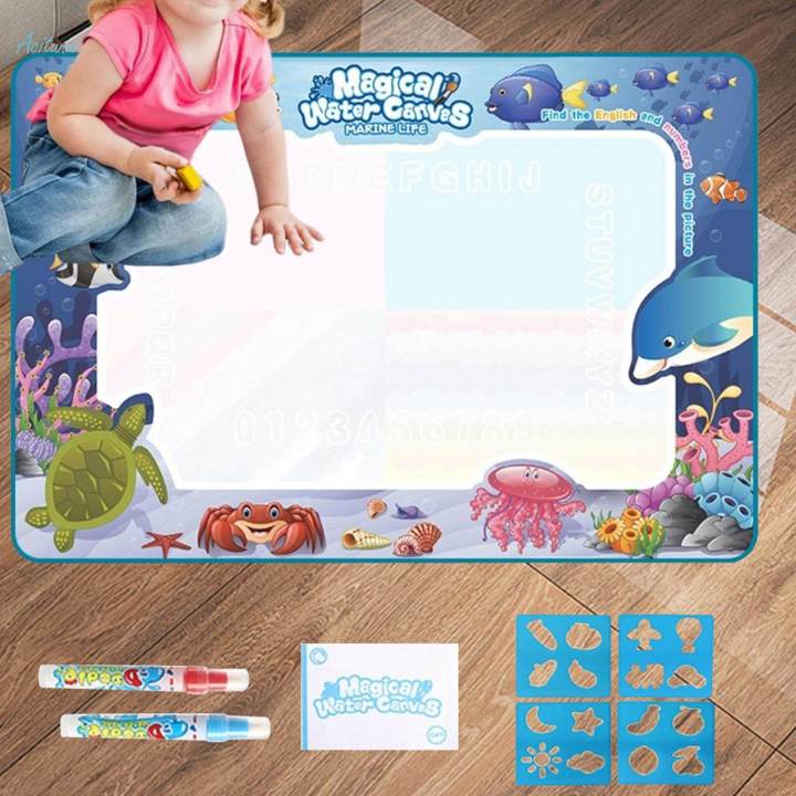 Water Painting Doodle Mat Educational Toy Coloring Art for 3+ S Undersea world