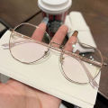 Clear Glasses Women Polygonal Metal Frame Eye Glasses 0 Flat Mirror Girls Glasses Blue Light Glasses Fashion Eyeglasses очки. 