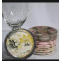 Plates - Small Plates -  Small Plates For Water Glass - Drinking water Glass Cover Plate Pack of 6 [Random Design ]. 