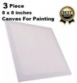 3 Piece Of 8 X 8 Inches Canvas For Painting. 