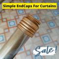 Pack Of 2 - Simple End Stoppers For 1.25 Inches Curtain Rod - Plastic Material - High Quality - Curtain Rod Ends - Endcaps For Curtain Rod. 