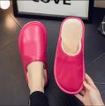 BB Leather Autumn and Winter Household Slippers – Non-slip, Waterproof, Warm Home Indoor Slippers with Thick Bottom for Adults. 