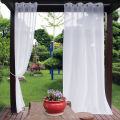 Tulle Curtains Waterproof Sunscreen Polyester White Sheer Pergola Drapes for Porch. 