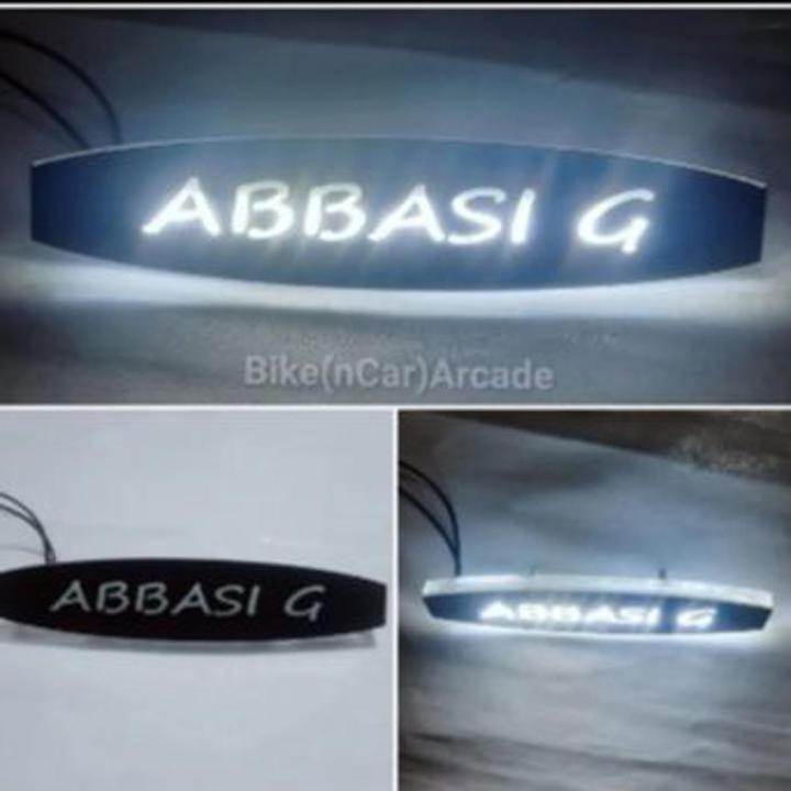 ABBASI G front led monogram light on front numberplate nut bolts fitting for all bikes, motiorcycle acessories