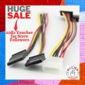4 Pin IDE Male Molex to Dual SATA Female 15 Pin Y Splitter HDD/SSD Power Supply Cable. 
