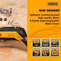INGCO - Mini Grinder 130w (with 109pcs accessories) & BMC Box. 