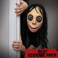 Halloween Scary Momo Ghost Face Mask with Long Hair wig.. 