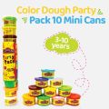 Pack of 10 Pack of Color Dough - w/ 6 BONUS Dough Cutters & Built-In Molding Lids Mega Modeling & Sculpting Playset With 10 Individual 2-Ounce Cans of Dough - Bulk Party Pack. 