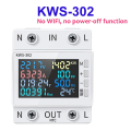 Tuya WiFi Power Meter Color Screen 2P Multifunction AC Energy Meter Mobilephone Remotely APP Control 170-300V/63A Easy to Use B. 