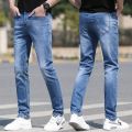 All Size Men_s  Stretch Jeans High Quality Stretch Casual Pants Fashion Blue Slim Denim Mens Jeans. 