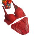 GlamourSecrets Bra Panty set red  bridal set wired pushup padded bra sizes 34 36 38. 
