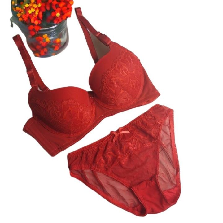 GlamourSecrets%20Bra%20Panty%20set%20red%20%20bridal%20set%20wired%20pushup%20padded%20bra%20sizes%2034%2036%2038%20-%20Image%202