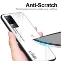 PlusCase for Vivo V21e Case Glass Hard Gradient Painted Shockproof Phone Back Cover. 