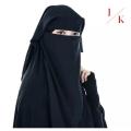 Double Layered Black Abaya Niqab - Breathable Fabric Hijab Naqab for Women and Girls. 