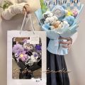 Sanrio Kawaii Kitty My Melody Kuromi Cinnamoroll Plush Doll Flower Toy Sanrio Bouquet Gift Box Valentine's Day Christmas Gifts. 