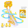 Duck Climbing Stairs Toy Cute Ducks Electric Track Roller Coaster Slide Toy For Kids With Lights And Music. 