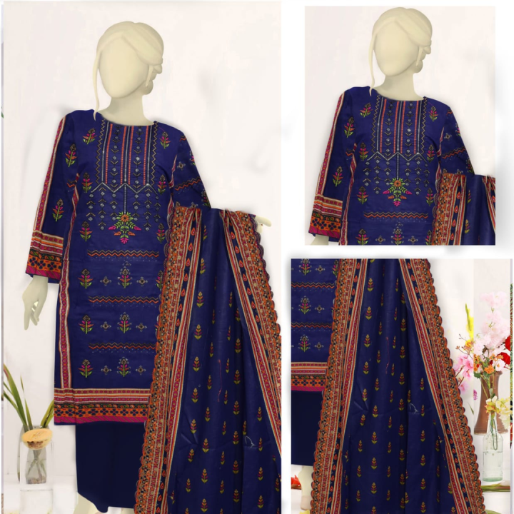 Unstitched Fabric For Women| Embroidered Dress| 3 Piece Unstitched Suit for Women|  Formal Embroidered Unstitched| Unstitched Dress