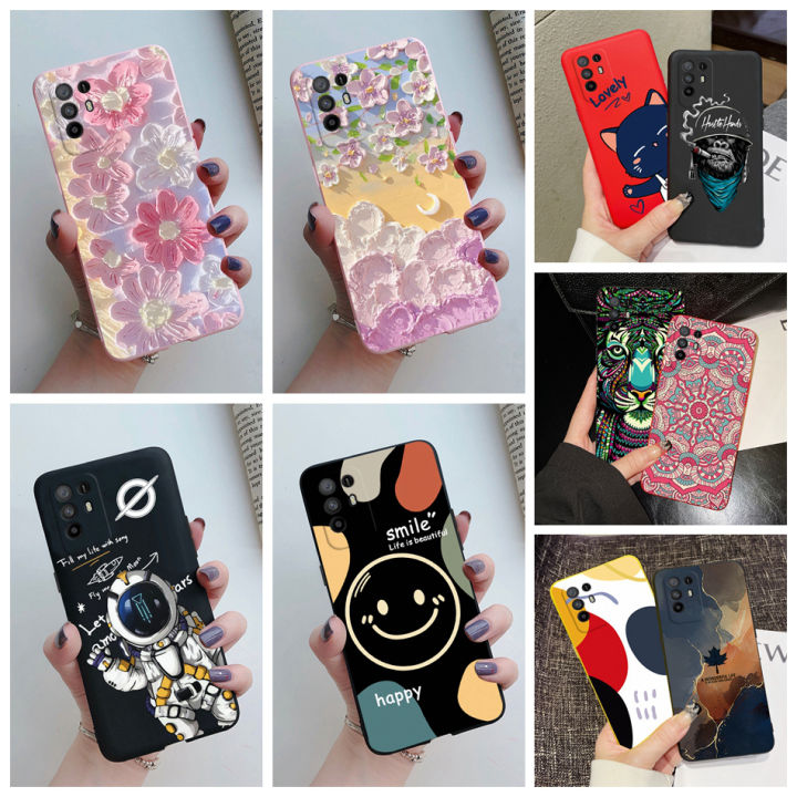 G CPH294 Opp Bottom For Case CPH2 For Oppo A94 5G Phone 211 Flower Cartoon Cover Soft Silicone Oppo AoA94 4203 Case 6.43 Bumper