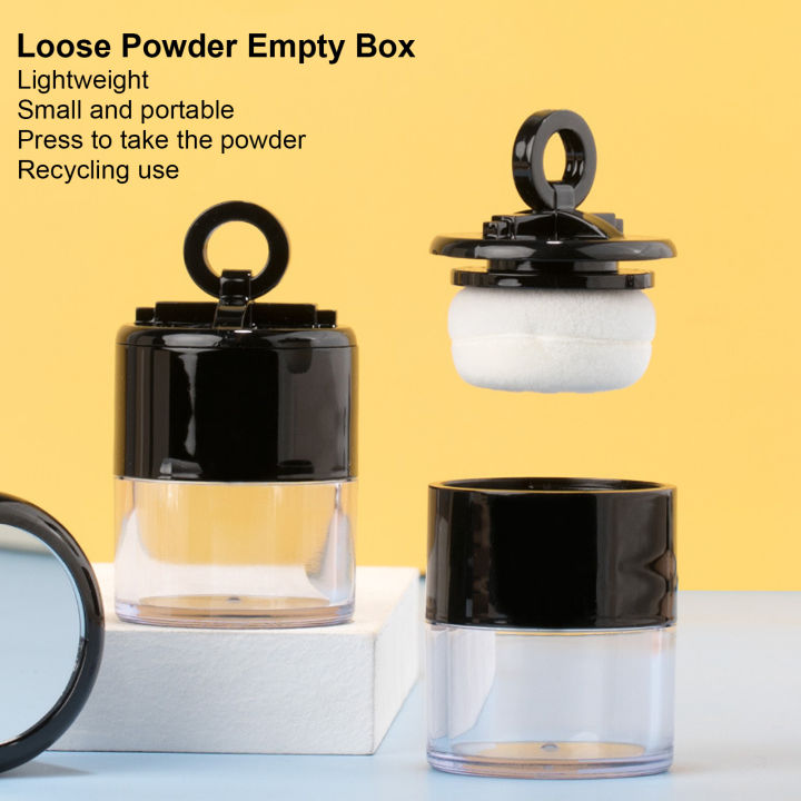 Loose Powder Empty Box Mini Portable Empty Makeup Powder Container With Flocking Puff