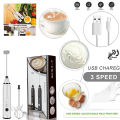 Coffee Beater 2 in 1 Rechargeable Electric Handheld Mixer | USB Milk Frother & Egg Beater | 3 Speed Cordless Coffee Whisk | Portable Latte Foamer for Cappuccino, Eggs, Drinks | USB Charging, Lightweight, Easy to Clean, Multi-Use Kitchen Tool. 