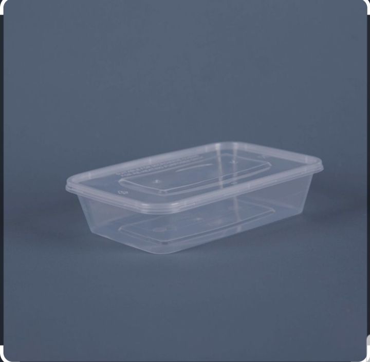 25pcs 500ml Plastic Disposable Boxes For Food Packing and Food Storage | Tranparent Plastic Containers with Lids