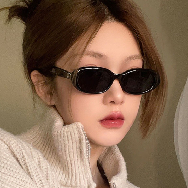 Korean Style Fashion Glasses for Women Oval Shape Stylish Anti-reflective Women's Sun glasses High Quality Female Eyewear