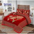 Original Velvet Jacquard Bed Sheet 4 Pieces. 