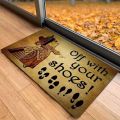 Funny Doormat Off with Your Shoes Designed Indoor Welcome Floor Decor Carpet Non-slip Easy Clean Area Rug Wrinkle-Resistant Mat. 