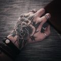 men tattoo small magic vampire tattoo hand rose tattoo face mouth waterproof temporary tatoo for boys body art stickers black. 