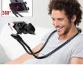 Lazy Bendable Flexible Hang Neck Phone Holder 360 Degree Rotation Mobile Stand -Black. 