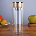 Techmanistan 500ml Double Wall Glass Tumbler, Coffee Tumbler, Hot & Cold Coffee Cup With Strainer & Lid, Double Layer Transparent Tumbler Drinking Cup Bottle. 