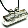 Silver Metal  Tawweez  Locket/Pendant with Black Dori  For men and women -Pack of 02. 