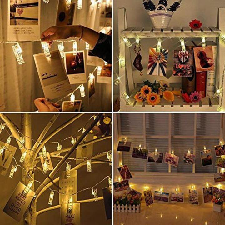 LED Photo Clip String Lights 5M 20 Clips 5v AAA Battery and USB Warm White LEDs Operated Fairy Bedroom Home Decoration for Hanging Photos