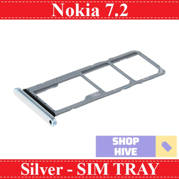 Nokia 7.2 SIM Tray Sim Jacket Sim Slot Sim Door For Nokia 7.2 - Silver