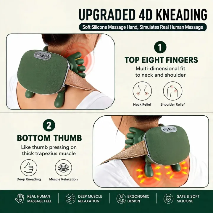 Neck Massager Finger Pressure with Heat - Image 4