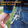 12 in 1 Keychain Multi-Tool, Mini Tool Gear Bottle Opener Screwdriver for Camping Survival Durable Easy to Use. 