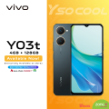 vivo Y03t - 4GB + 4GB Extended RAM -  128GB ROM - 5000mAh Battery - 90Hz Refresh Rate - IP54. 