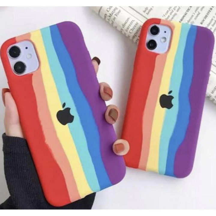 Rainbow Case For Apple iPhone 11 Soft Silicon Back Cover (Rainbow)