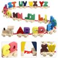 ABC Wooden English Alphabet Letter Train For Kids - Wooden Playset For Kids - Toys For Boys. 