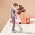 Childrenworld Lover Sculpture Cute Bedroom Desktop Hugging Couple Ornament Home Decor. 