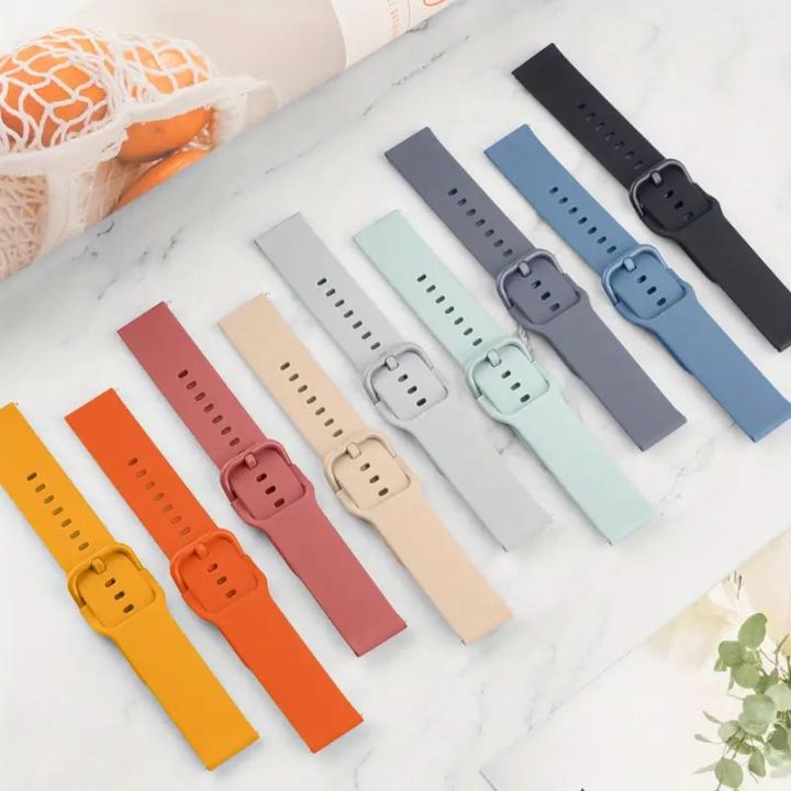 20mm Universal High Quality Soft Silicone Acitve Watch Band Strap For Galaxy Watch 4, Watch 6 Classic, Watch 3 41mm, Galaxy Watch Active 2, Amazfit BIP,  Amazfit GTS 4 Mibro Lite